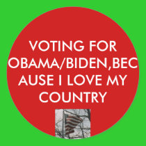 POW!!!!, VOTING FOR OBAMA/BIDEN,BECAUSE I LOVE ... stickers