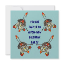 POW-WOW BIRTHDAY PARTY INVITATION ~ EZ2 CUSTOMIZE