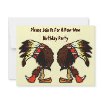 POW-WOW BIRTHDAY PARTY INVITATION ~ EZ2 CUSTOMIZE