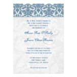Powder Blue and White Damask Wedding Template Announcements