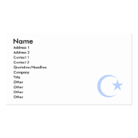Powder Blue Crescent & Star.png Business Card Template