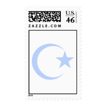 Powder Blue Crescent & Star.png Postage Stamp
