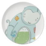 Powder blue strange water bear dinner plates