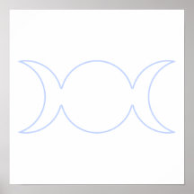 Powder Blue Triple Goddess Outline Poster