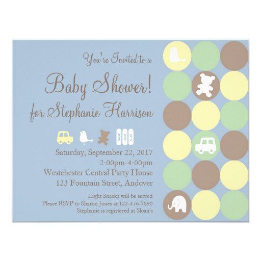 Powder Dots Baby Shower Invitation