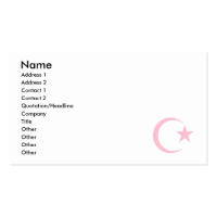 Powder Pink Crescent & Star.png Business Card Template