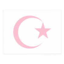 Powder Pink Crescent & Star.png Post Card