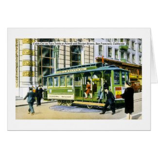 Powell and Market Streets, San Francisco, CA card