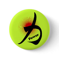 Power and Strength in Kanji Button by tshirtdujour Power and Strength in Kanji Button