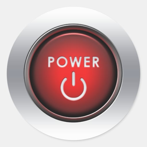 Power Button Classic Round Sticker Zazzle