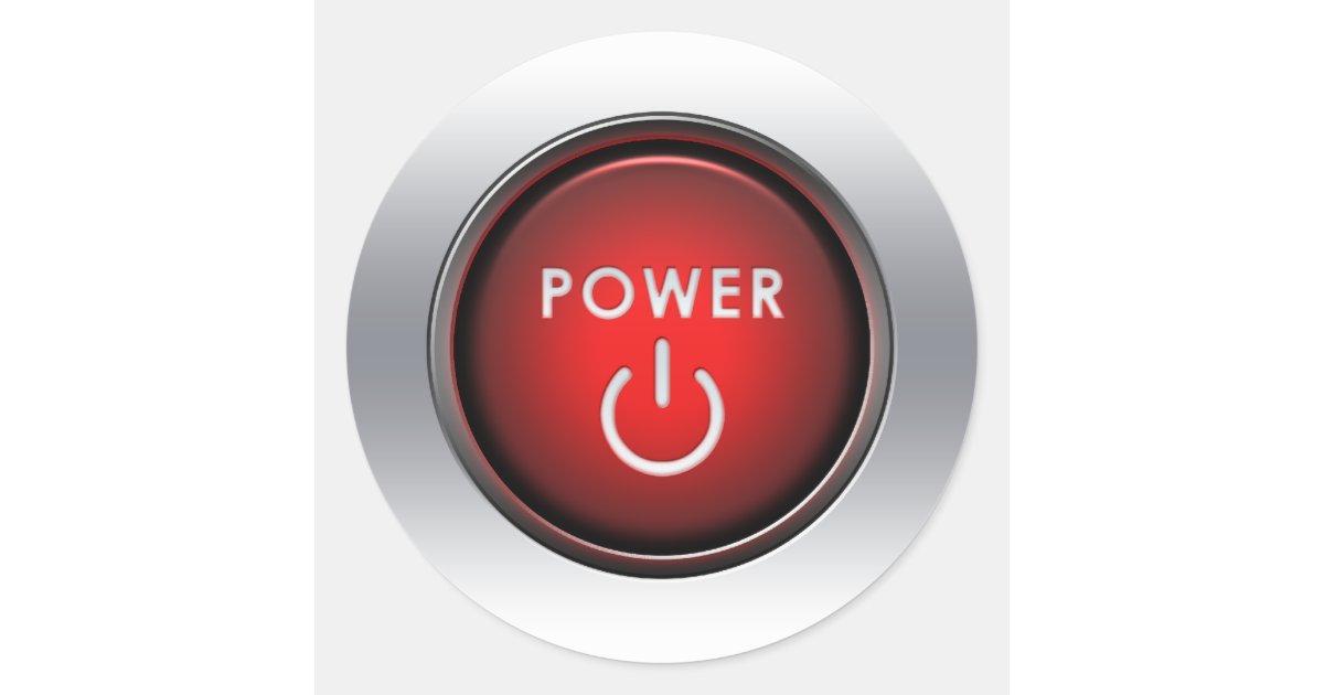 Power Button Classic Round Sticker Zazzle