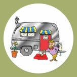 Power Camper Round Stickers