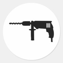 Power drill drilling machine round stickers