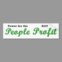 Power for the People Bumper Sticker (white) bumper stickers
