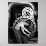 Power House Mechanic 1920 - Lewis Hine Poster