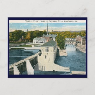Power House, Skowhegan, Maine Vintage postcard