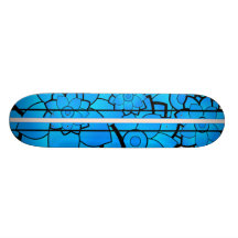Power-Lined Lotus Flowers Custom Skate Board