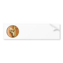 Power Lineman Electrician Climbing Utility Post Bumper Stickers