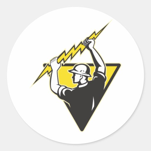 Power Lineman Electrician Electric Worker Classic Round Sticker Zazzle
