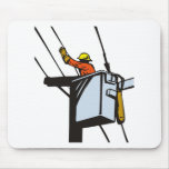 Power Lineman Electrician Electric Worker Mousepads
