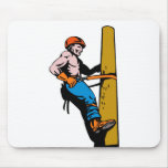 Power Lineman Electrician Electric Worker Mousepad