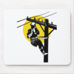 Power Lineman Electrician Electric Worker Mousepad