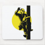 Power Lineman Electrician Electric Worker Mousepad