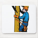 Power Lineman Electrician Electric Worker Mousepads
