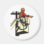 Power Lineman Electrician Worker Refrigerator Magnet