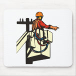Power Lineman Electrician Worker Mouse Pad