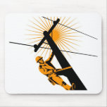 Power Lineman Electrician Worker Mousepad