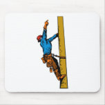 Power Lineman Electrician Worker Mouse Pads
