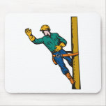 Power Lineman Electrician Worker Mousepads
