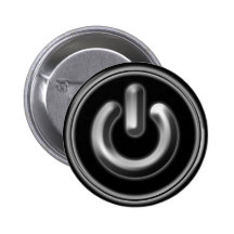 Power: Monochrome (black) Pinback Button