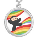 Power of the Rainbow Ninja Kick zazzle_necklace