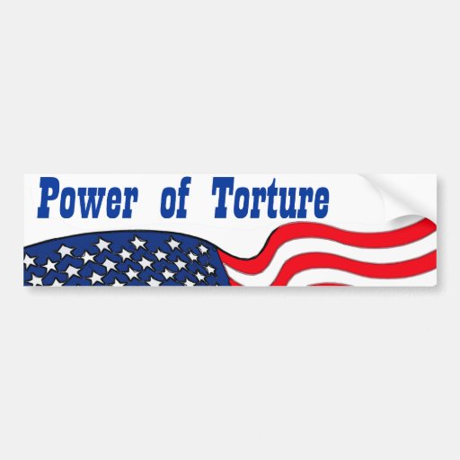 Power of Torture, with American Flag Bumper Sticker