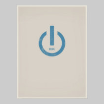 Power on minimalistic poster posters