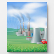 Power plant energy generation illustration plaque
