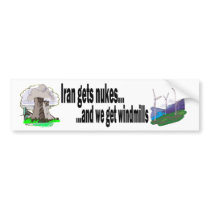 Power Struggle-Nukes v. Windmills Bumper Sticker