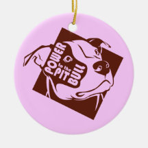 Power to the Pit Bull Christmas Tree Ornament