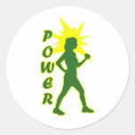Power Walker Round Stickers