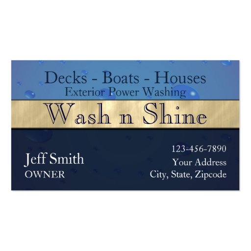 Power Washing Business Cards (front side)