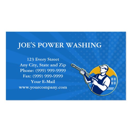 Power Washing Pressure Water Blaster Worker Business Cards