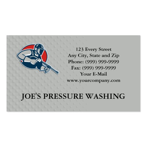 Power Washing Pressure Water Blaster Worker Business Card Templates (front side)