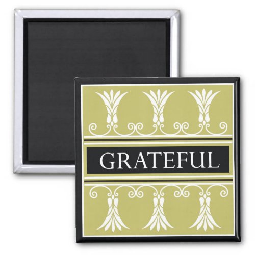 Power Word For Motivation - GRATEFUL 2 Inch Square Magnet