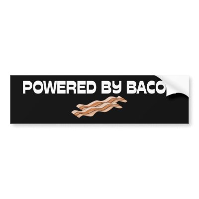Funny Stickers Powered Vbulletin on Powered By Bacon This Funny Bacon Design Lets People Know Where You