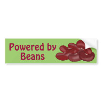 Powered by Beans Kidney Bean Veggie Vegan Meatless Bumper Sticker