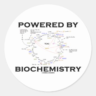 Powered By Biochemistry (Krebs Cycle / TCAC) Round Sticker