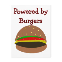 "Powered by Burgers"--funny Hamburger Lover Gifts postcards by gailg1957 "Powered by Burgers"--funny Hamburger Lover Gifts postcards