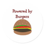 "Powered by Burgers"--funny Hamburger Lover Gifts